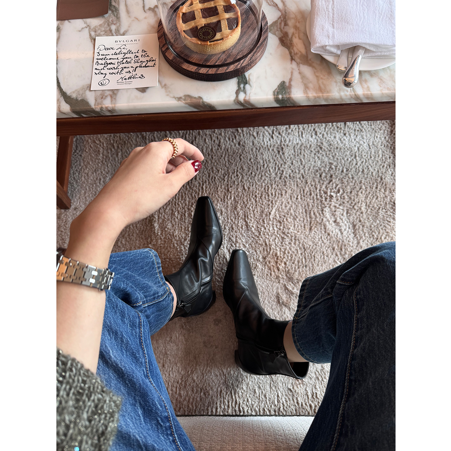 KEEP KAPU靠谱【经典裸靴】意大利进口牛皮尖头低粗跟短靴KP253352