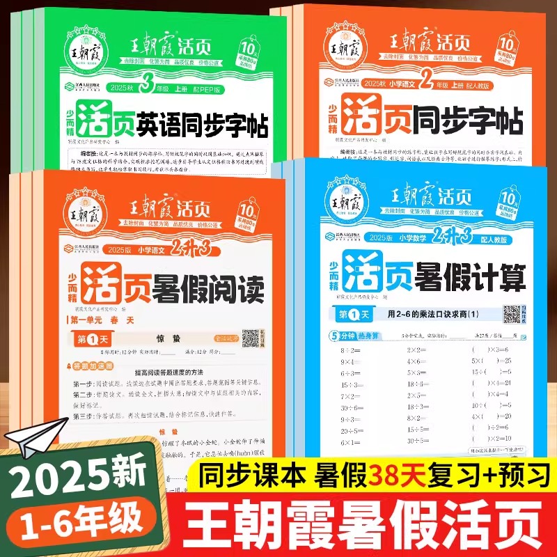 2025王朝霞暑假活页计算阅读同步字帖衔接练习一本通语文专项训练