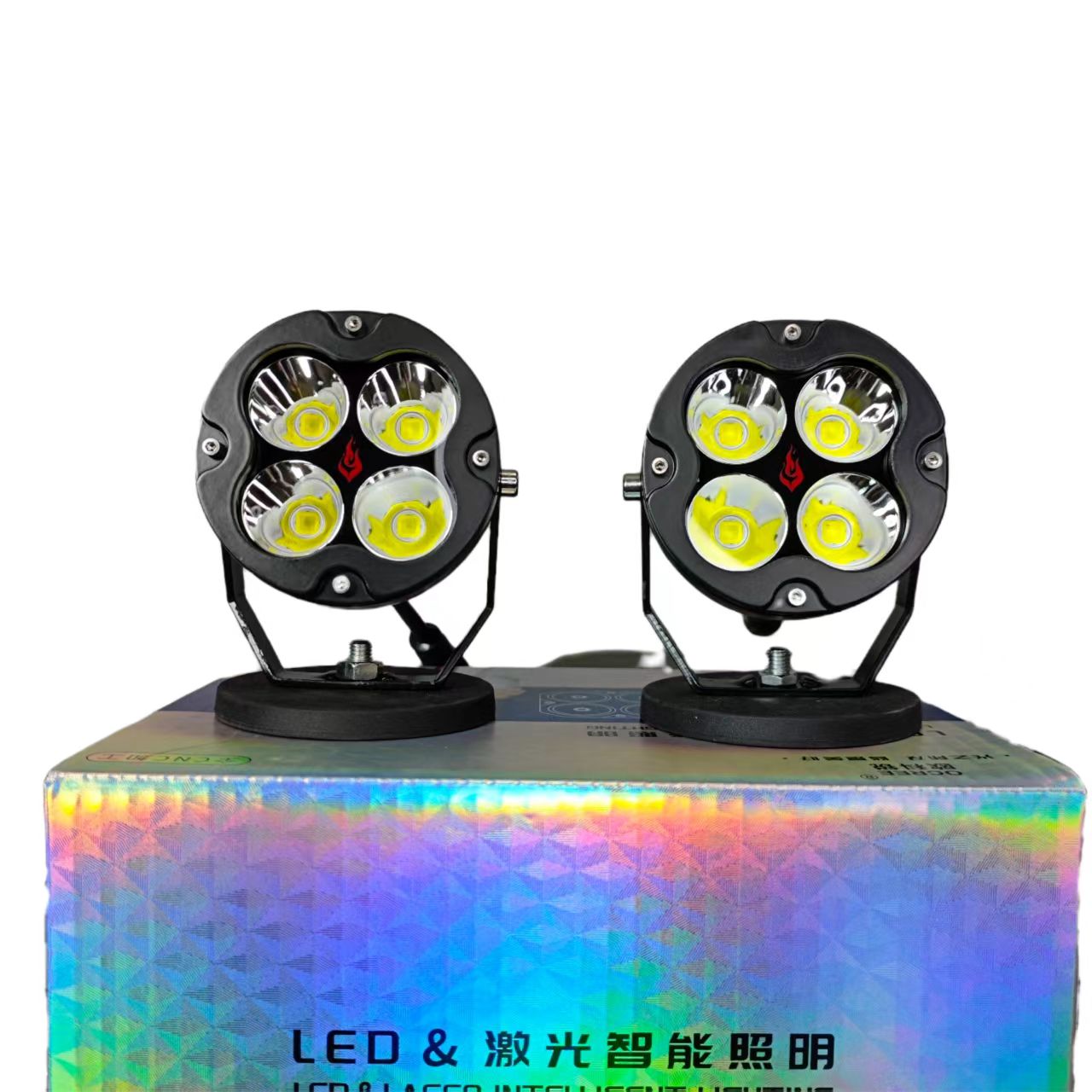 新款390W超大功率四叶草射灯12V/24V通用LED射灯越野车外置射灯
