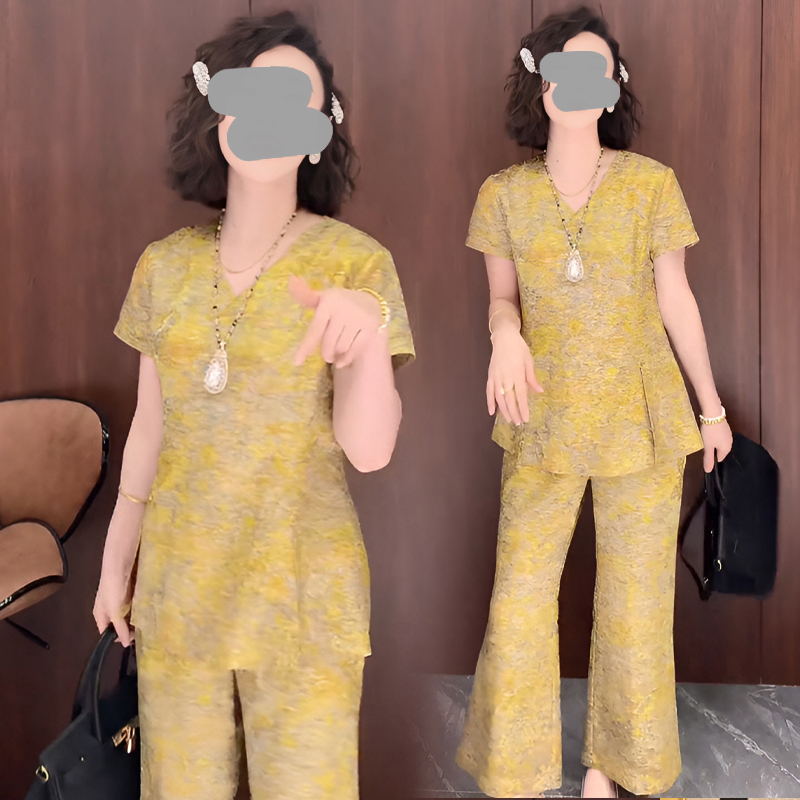 古典素雅简约新中式短袖长裤女2026年夏季新款宽松盘扣时尚套装潮
