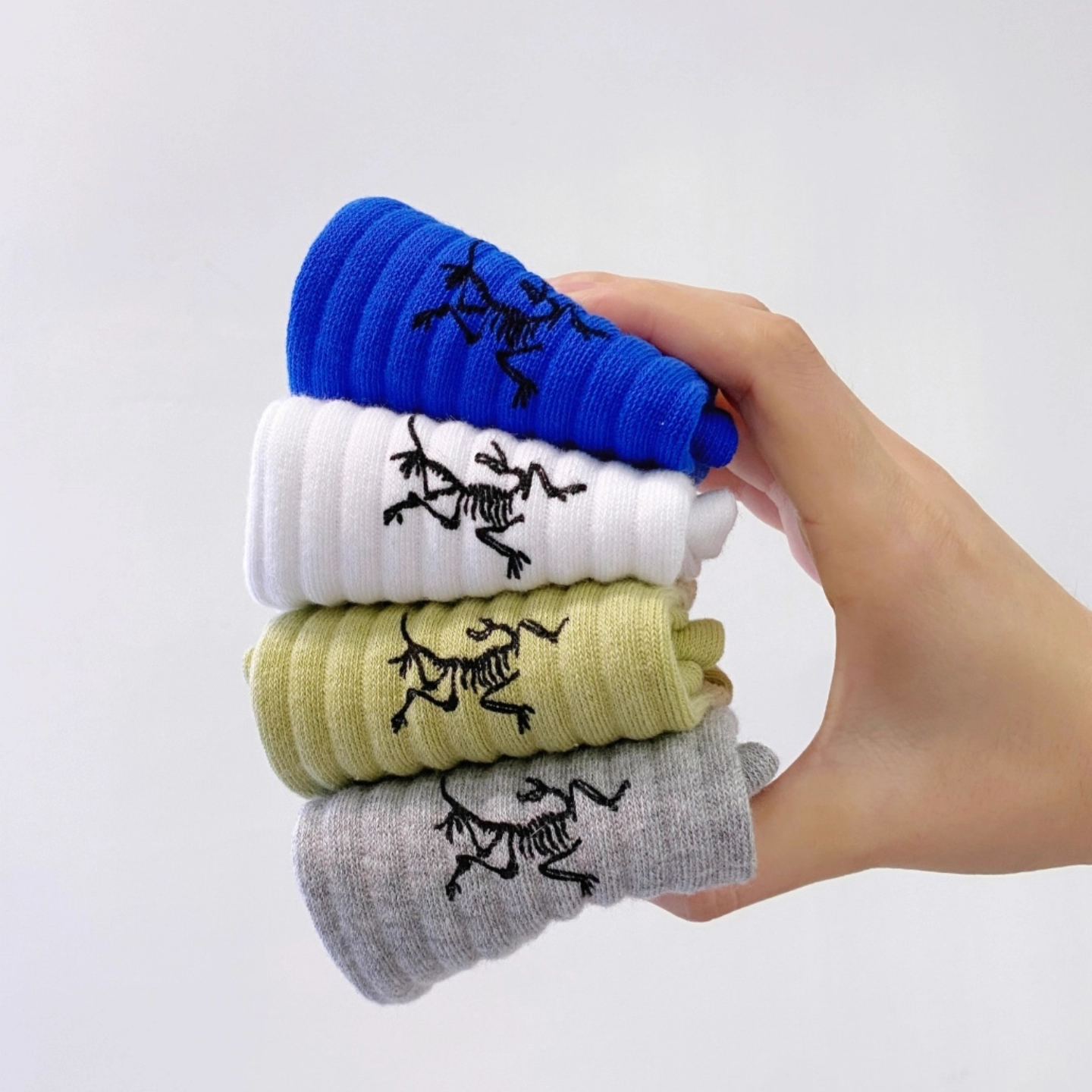 RSRDDY4双装袜子纯棉秋冬加厚防臭吸汗透气运动潮流情侣中长筒袜