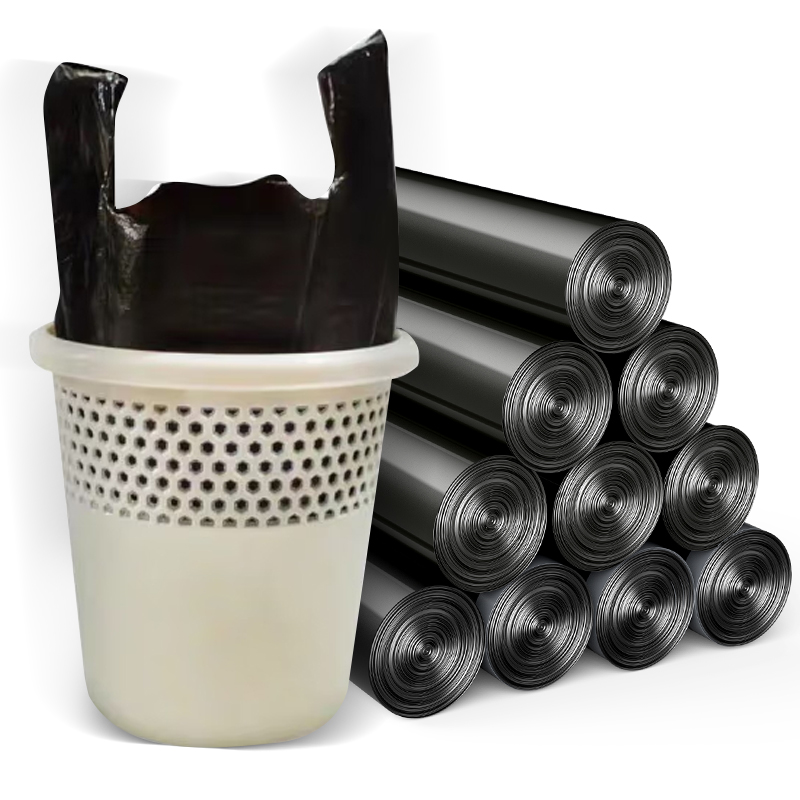 新店福利点断式家用大号垃圾袋袋收口手提特厚手提式一次性办公室