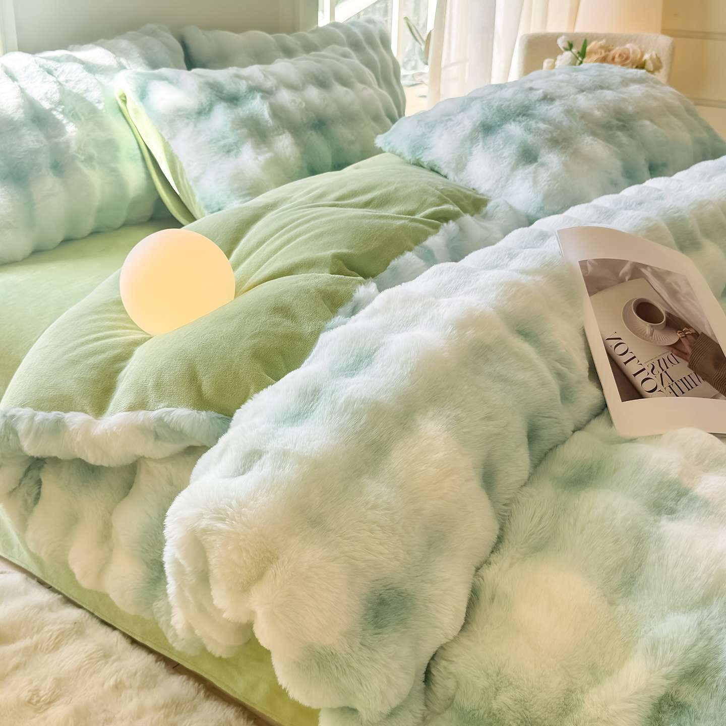 万达撤柜冬季兔毛绒四件套加厚牛奶绒珊瑚绒被套加绒床单人学生宿