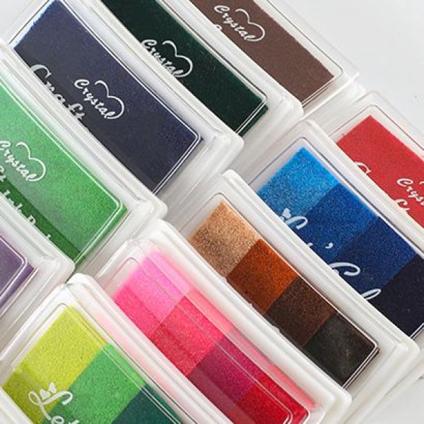 彩色印泥DIY橡皮章印台儿童手指画手掌相册印泥印台细腻优质印泥