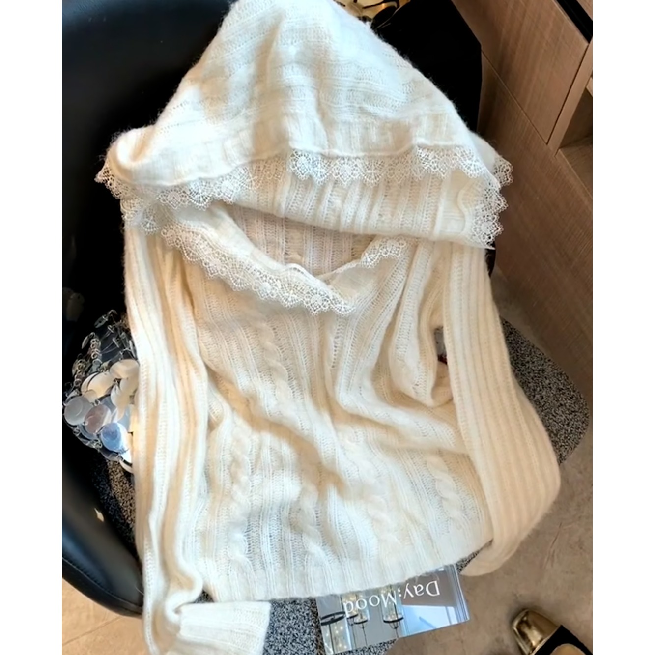 2025秋季新款时尚百搭连帽长袖针织毛衣宽松显瘦小众气质上衣女潮