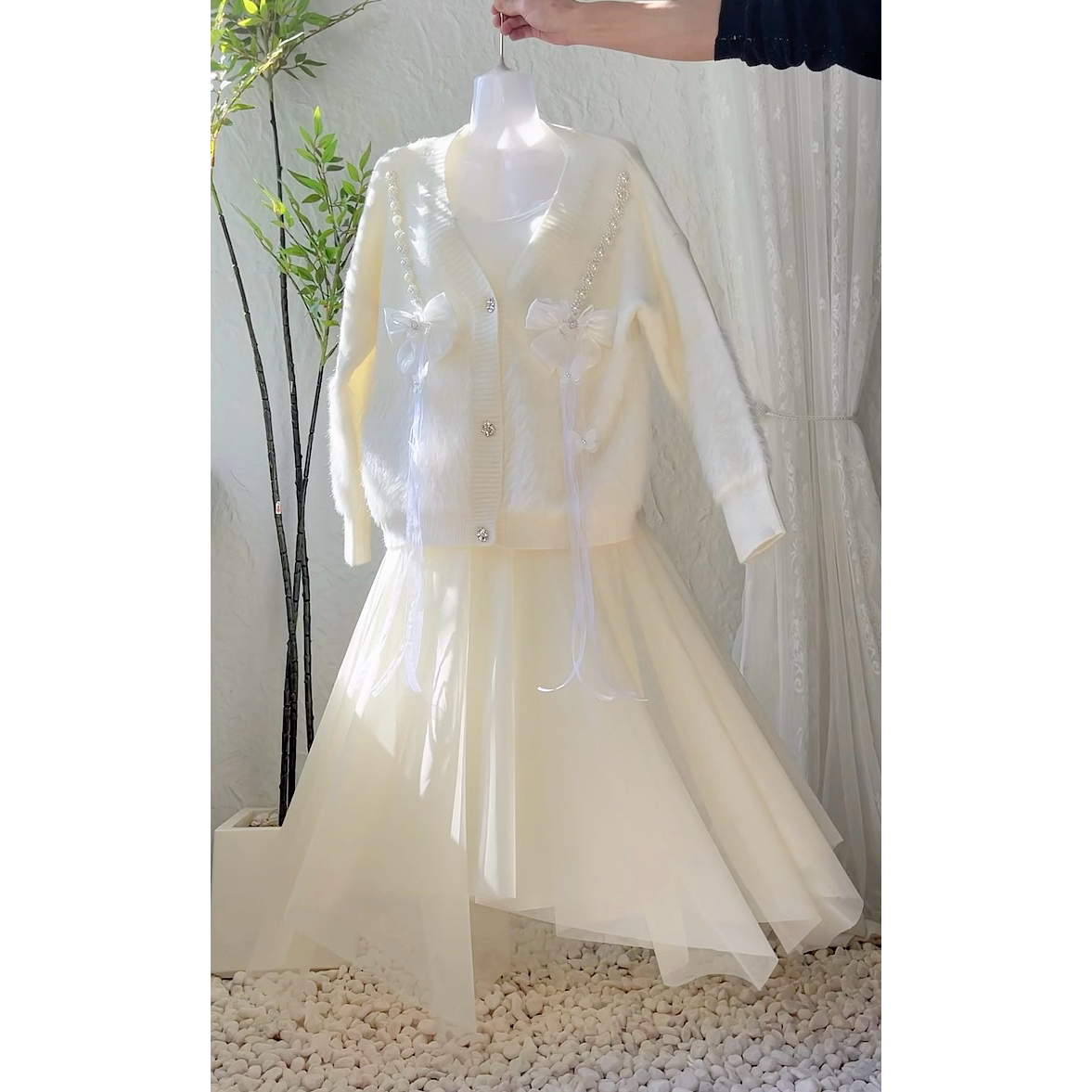 源头首发设计款蝴蝶结飘带仙气新中式仙女裙连衣裙甜美仙气