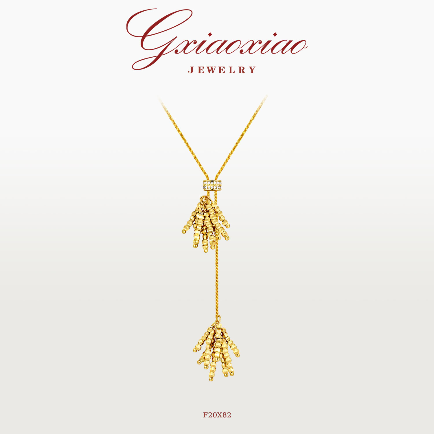 G XIAOXIAO 镀K金【烟花系列】法式高级感浪漫流苏百搭项链 F20X82