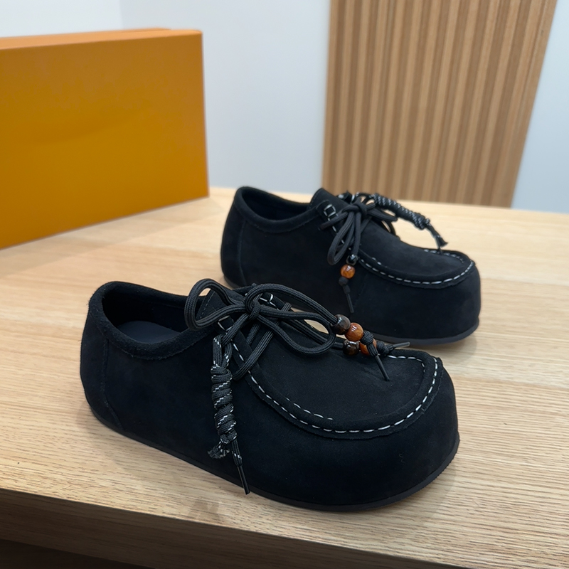 高端轻奢翻毛皮一脚蹬乐福鞋早秋新款内增高透气懒人鞋时尚休闲鞋