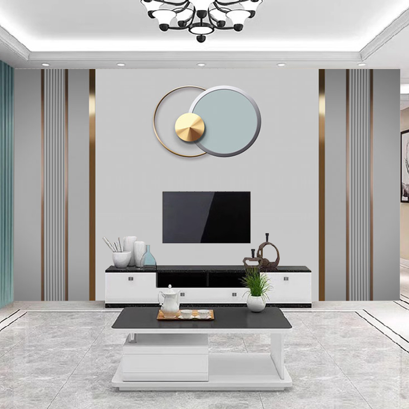 简约线条客厅装饰壁布壁画定制新款2025电视背景墙无缝墙布影视墙