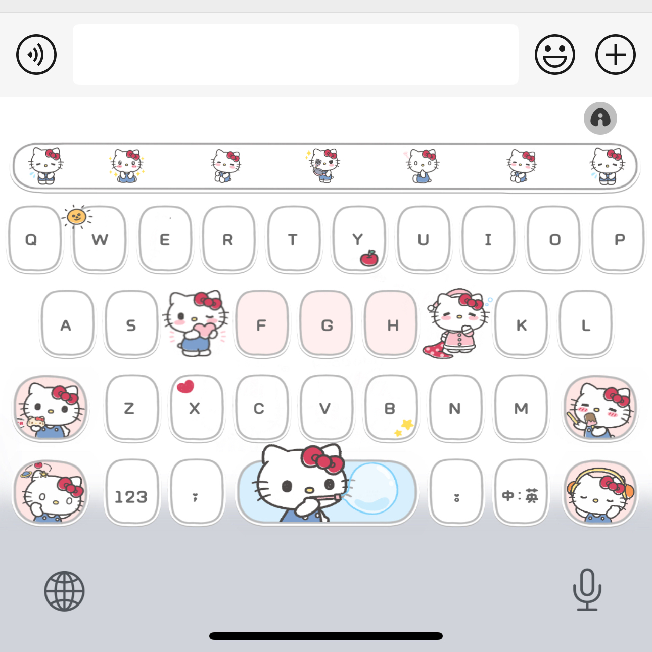 慵懒KT/ios苹果安卓百度输入法皮肤键盘白肚皮双色