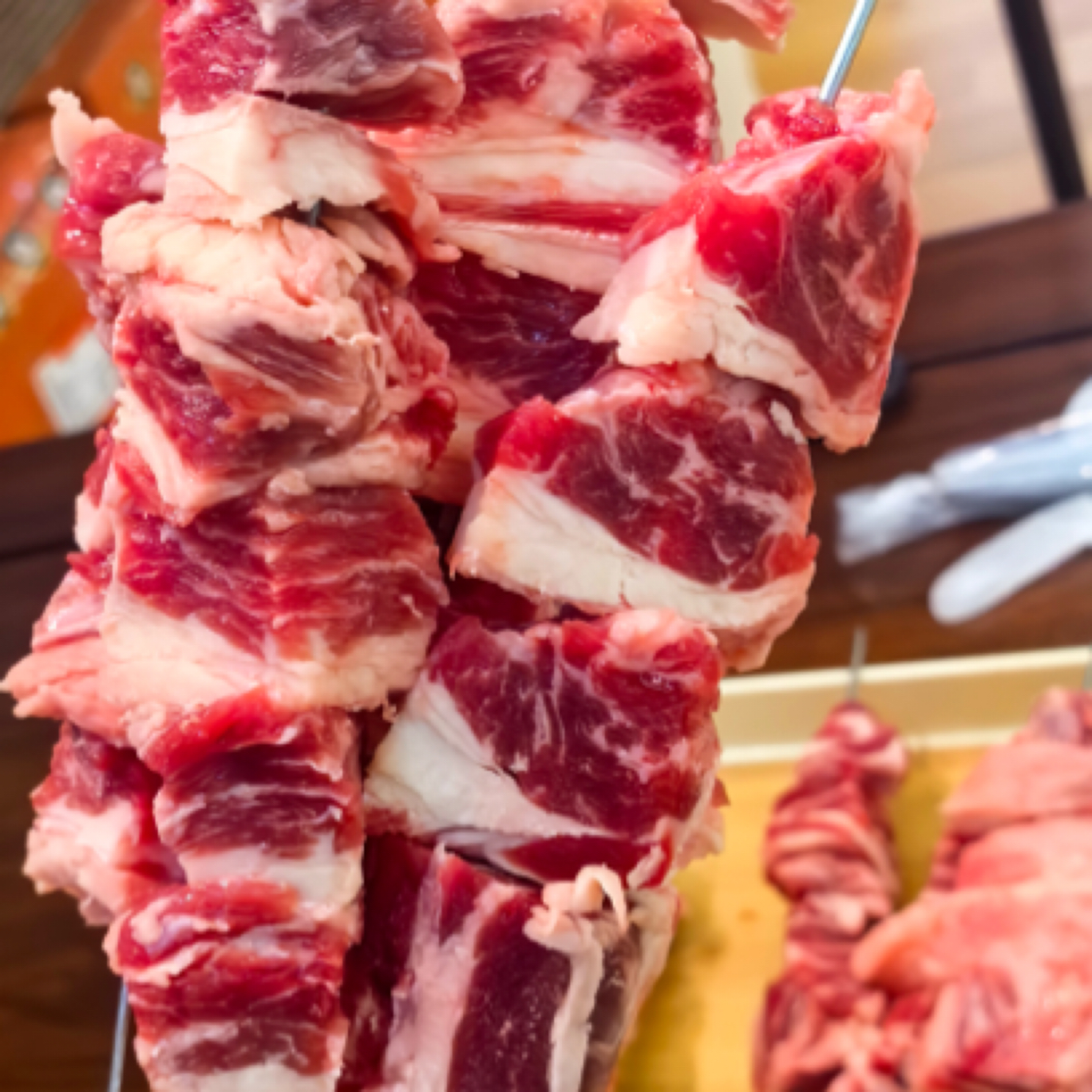 新鲜牛肉谷饲真实腹肉条牛肉谷饲奶香足烤涮串串峰会佳品二中烤肉