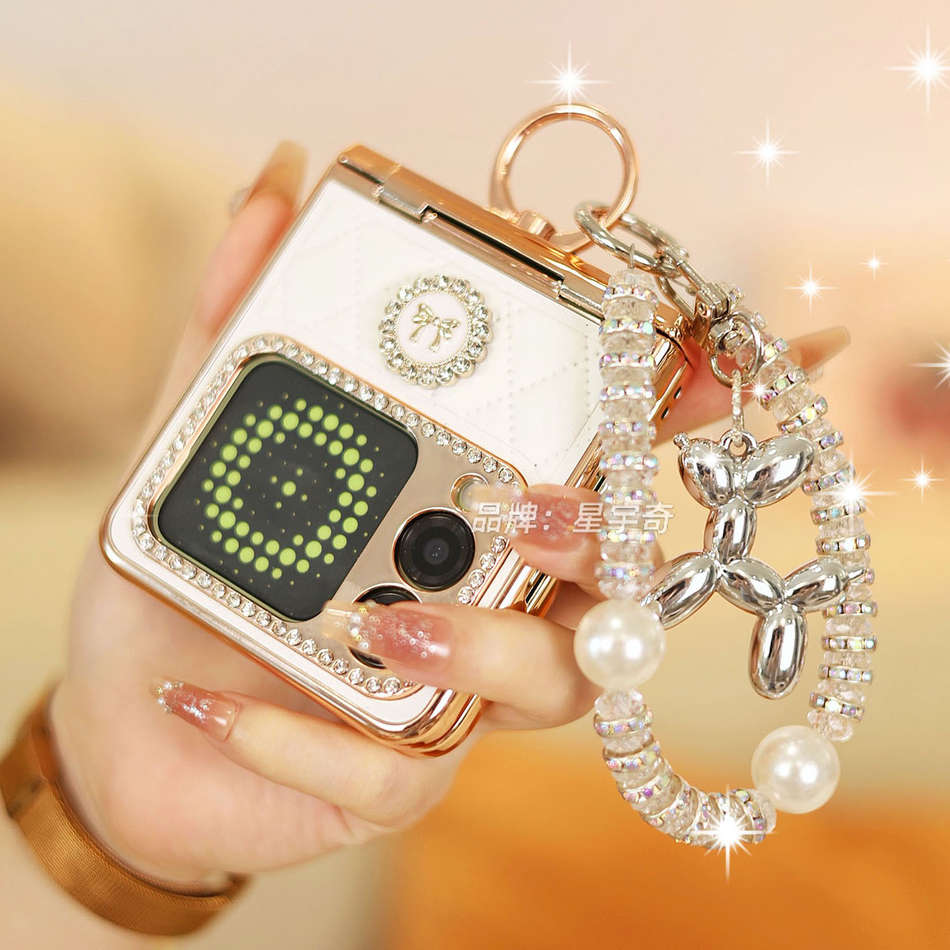 小香风白色适用华为novaflips手机壳高档novaflip s女款新款防摔