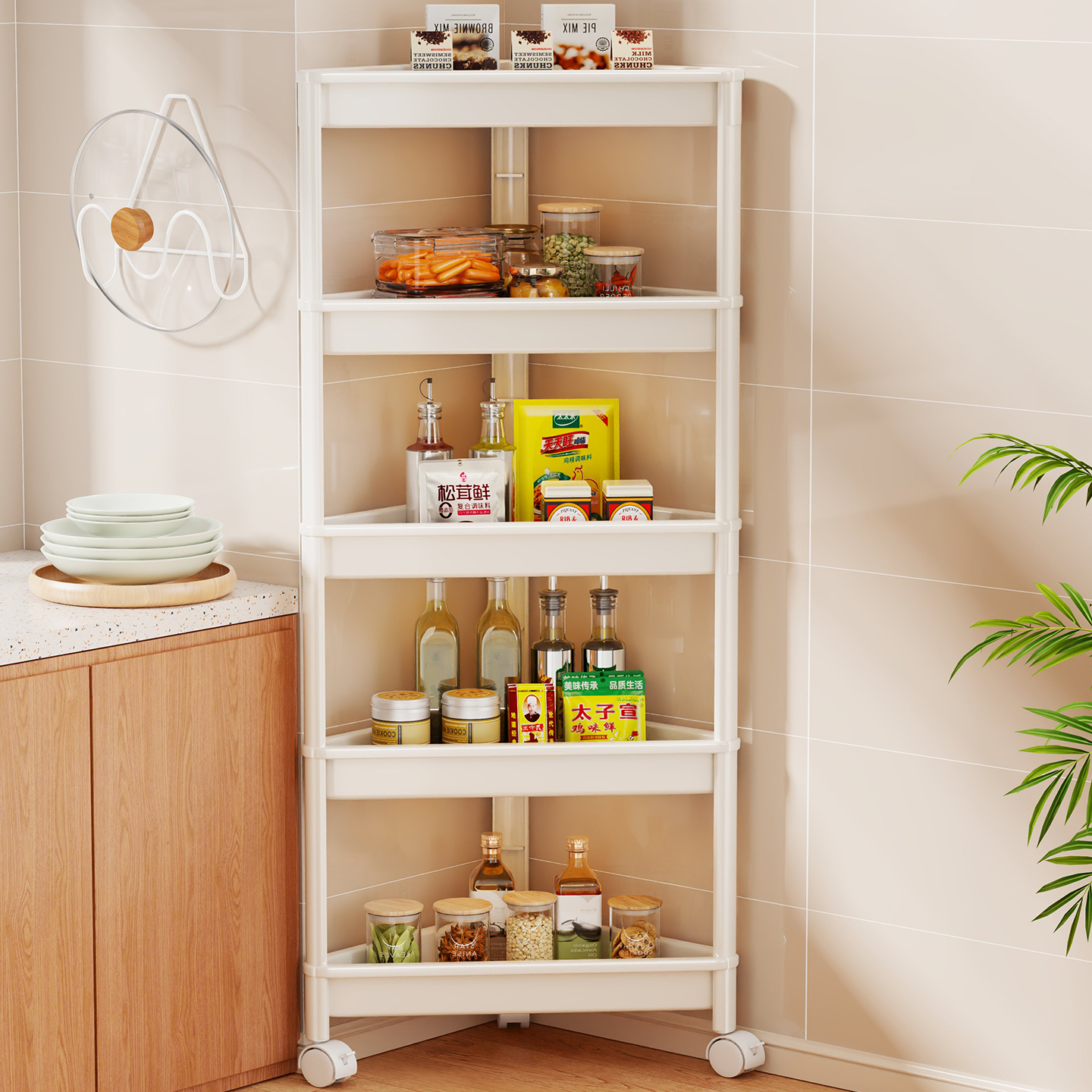 厨房蔬菜置物架小推车加厚便携果蔬收纳筐落地多层放墙角水果架子