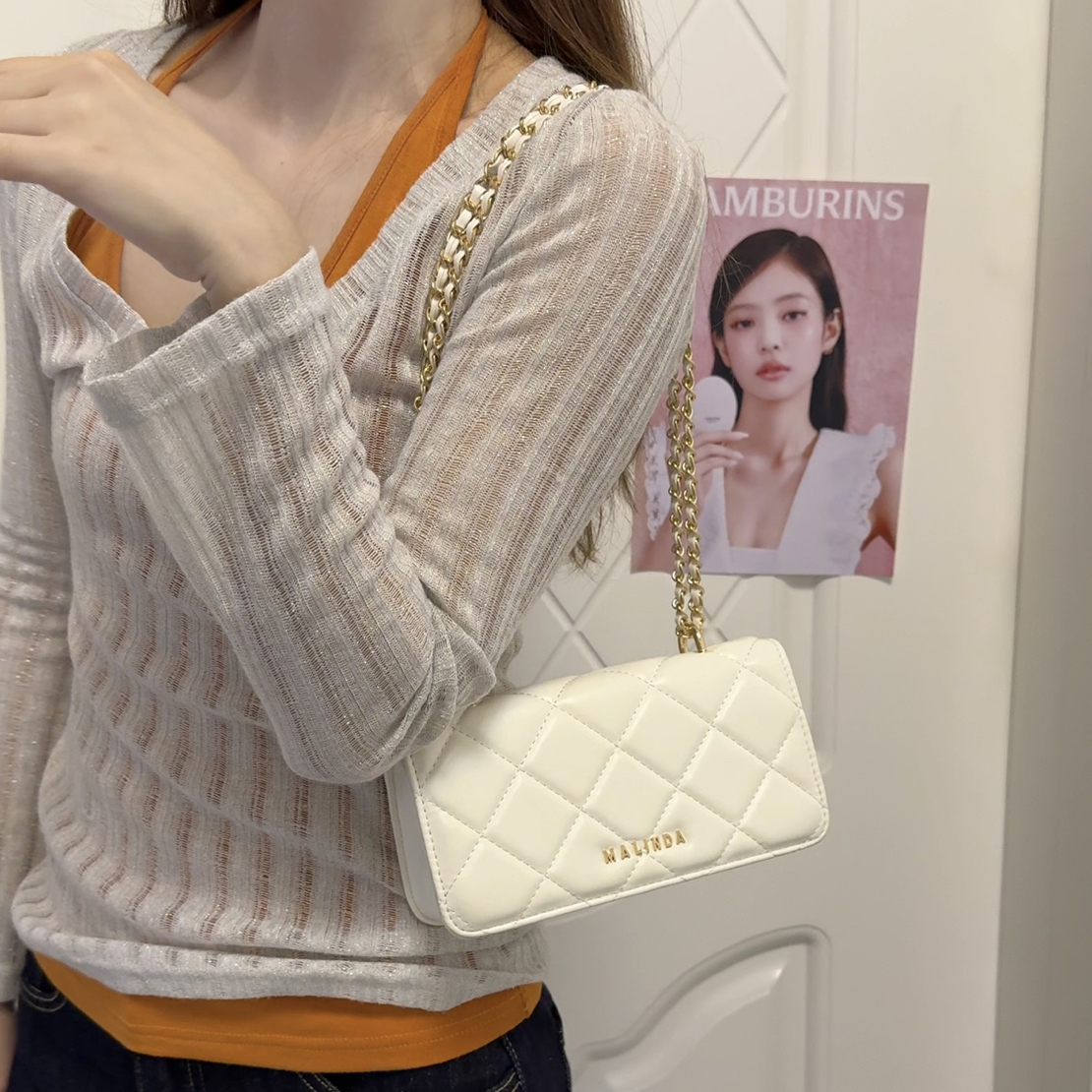 菱格小包包2025新款潮高级感百搭女包斜挎小包小香风大气上档次