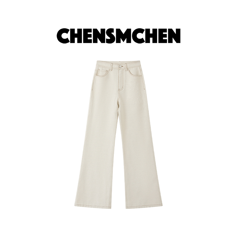 CHENSMCHEN 时尚休闲简约百搭牛仔裤女宽松显瘦直筒裤CSN8540TT