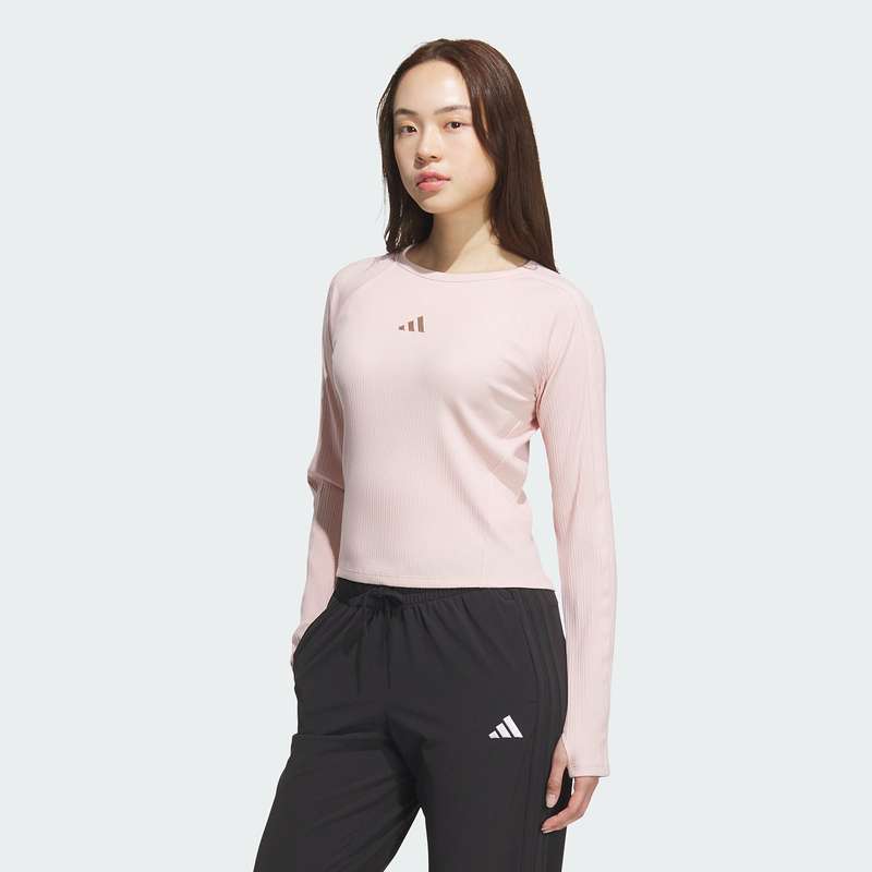 adidas/阿迪达斯女子运动休闲修身长袖T恤 KB7755