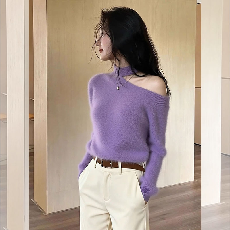 冬季新款针织衫毛衣女气质轻熟风女装设计感独特别致内搭打底衫女