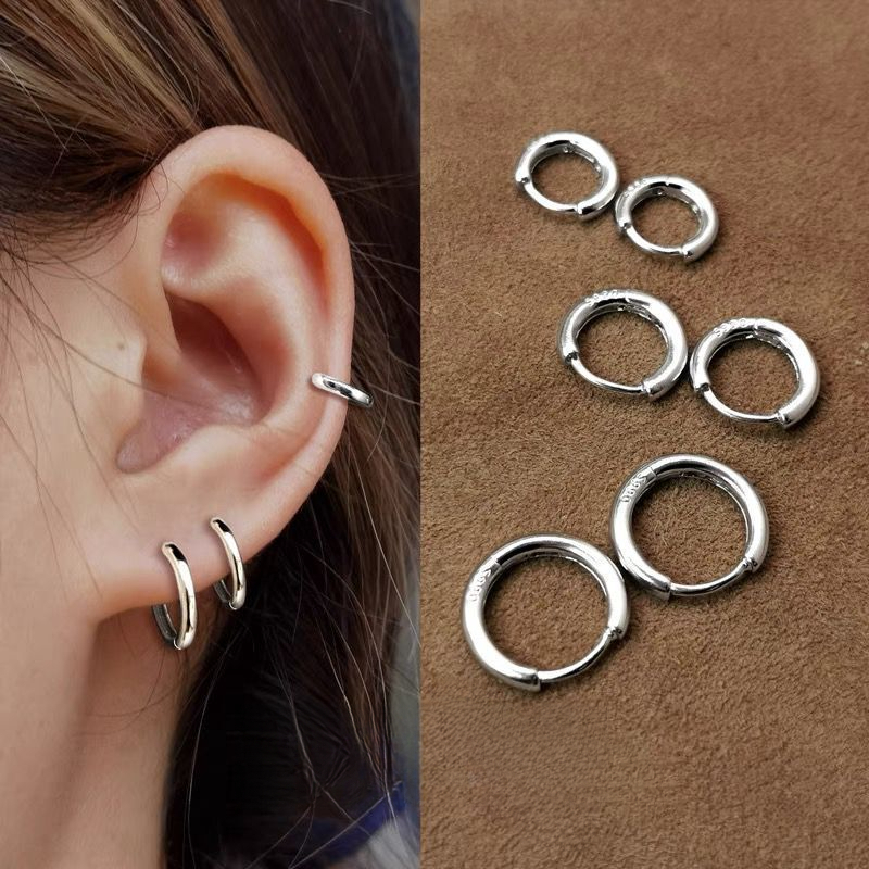 睡觉不用摘光面耳圈女耳扣小耳环耳钉气质耳骨钉养耳简约