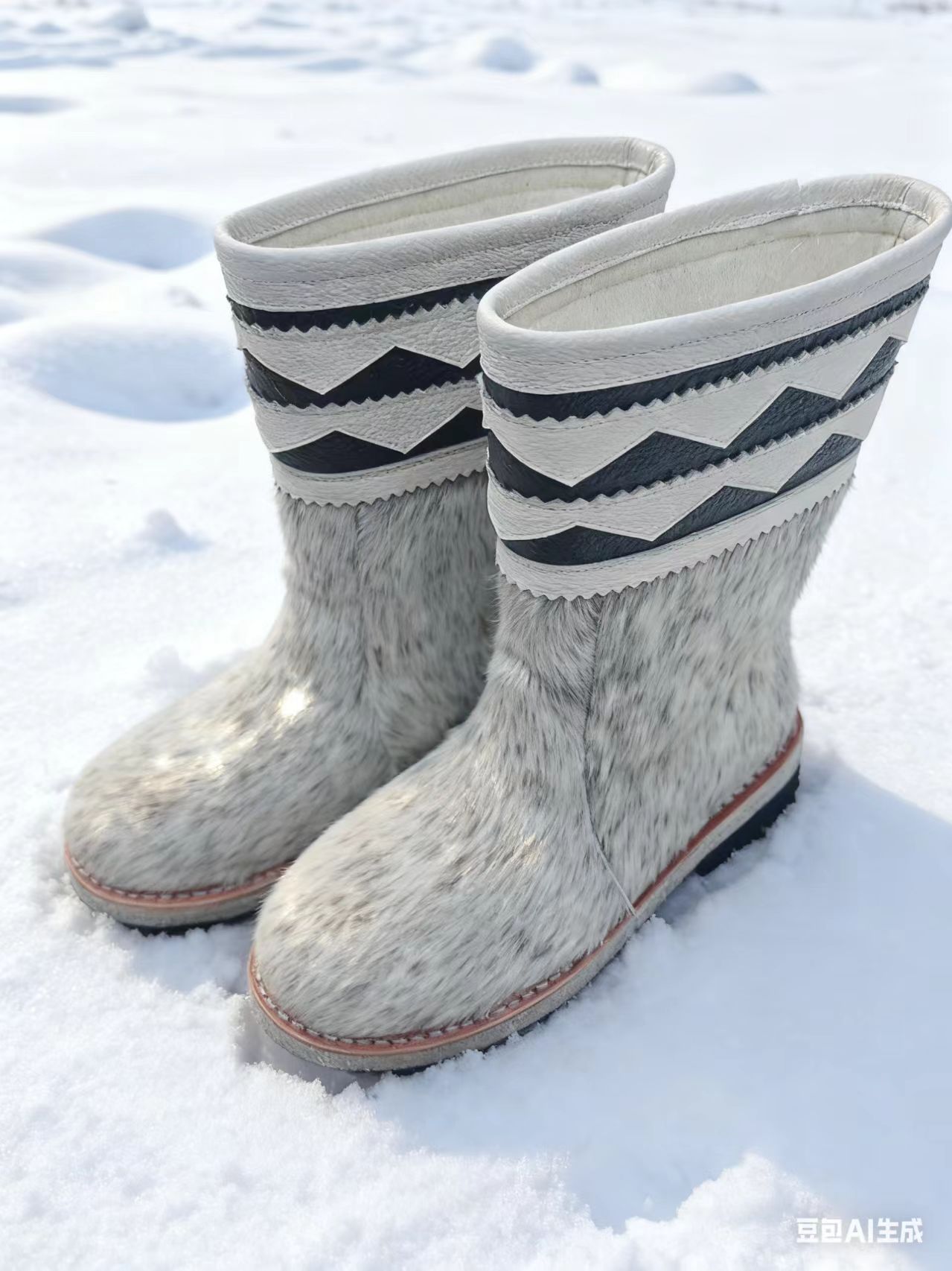 男10寸-43男士中腰冬季保暖抗寒防滑时尚雪地靴，民族风