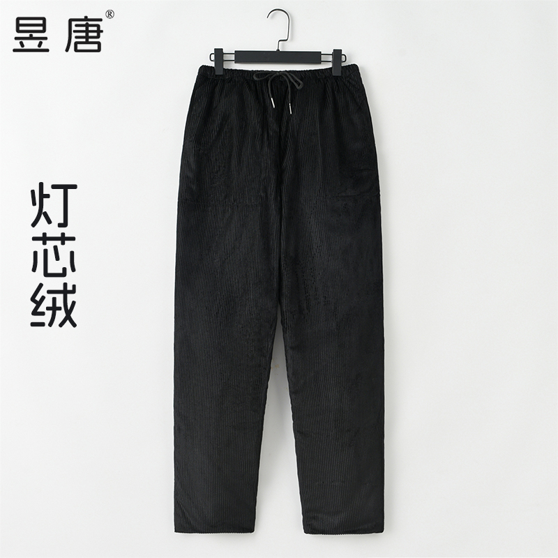 昱唐冬季加厚灯芯绒棉裤男士唐装保暖裤中老年中式夹棉外穿棉裤子