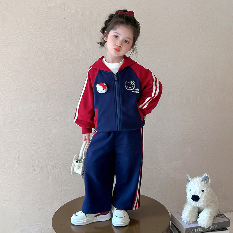 女童卡通套装洋气儿童春秋季新款韩版女宝宝休闲两件套小女孩时髦