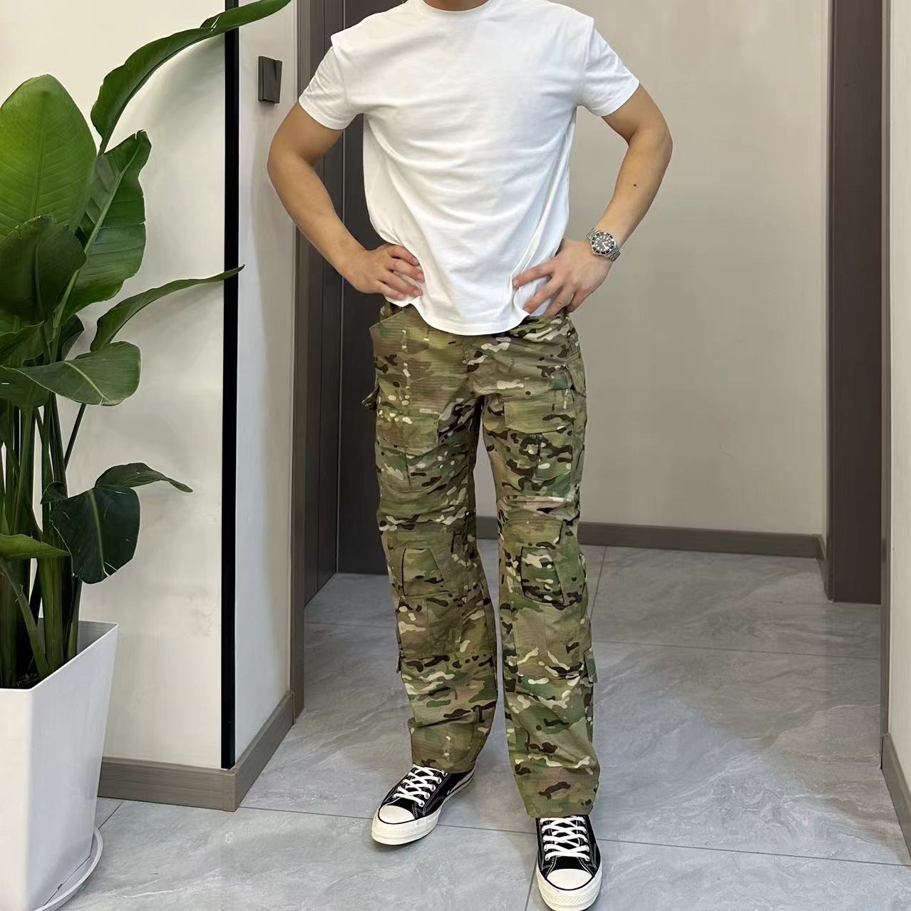 新款秋冬季工装裤美式复古风直筒简约透气G3迷彩裤休闲裤登山裤