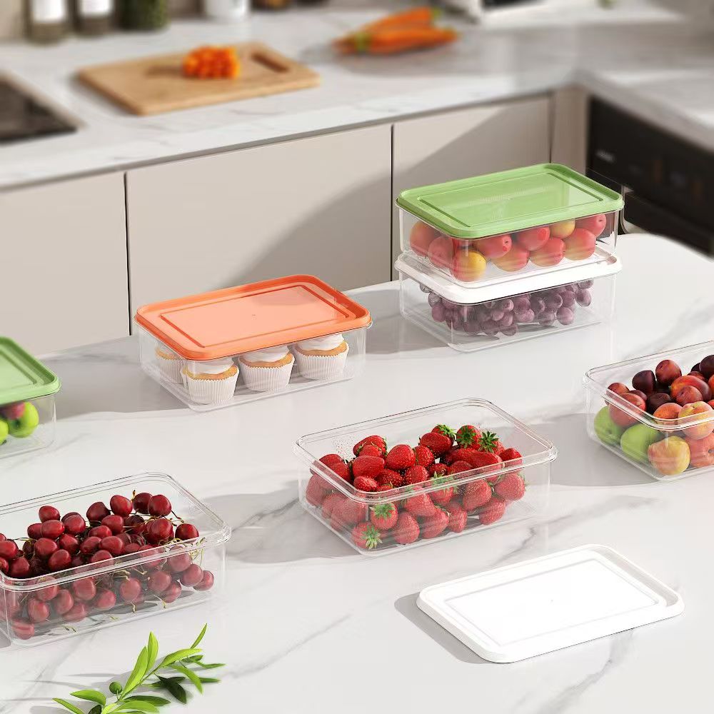 保鲜盒食品级微波炉加热饭盒冰箱餐盒收纳盒冷冻塑料透明密封盒