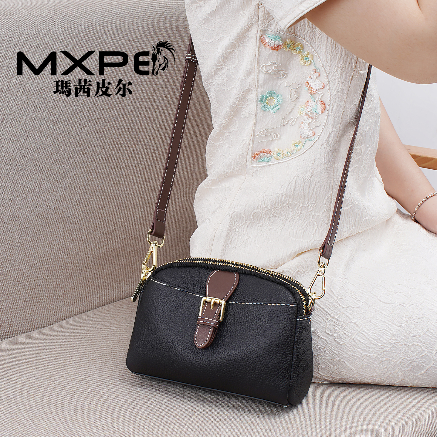 女士斜挎包真皮女包2025新款时尚小挎包软皮高级感小包单肩妈妈包