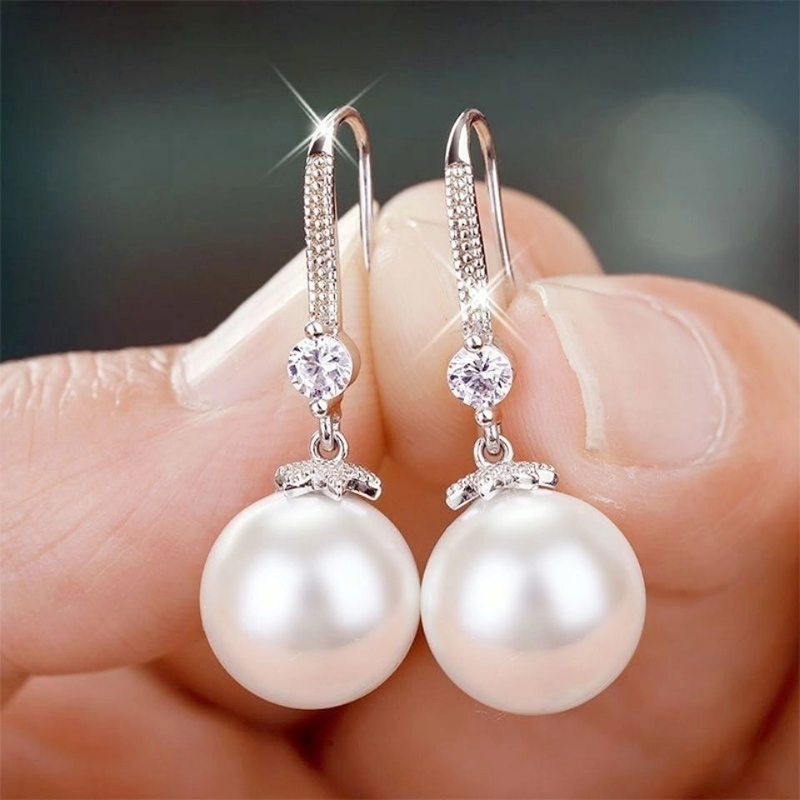 足银耳饰 S999纯银珍珠耳环气质百搭经典耳钉耳勾轻奢简约防过敏