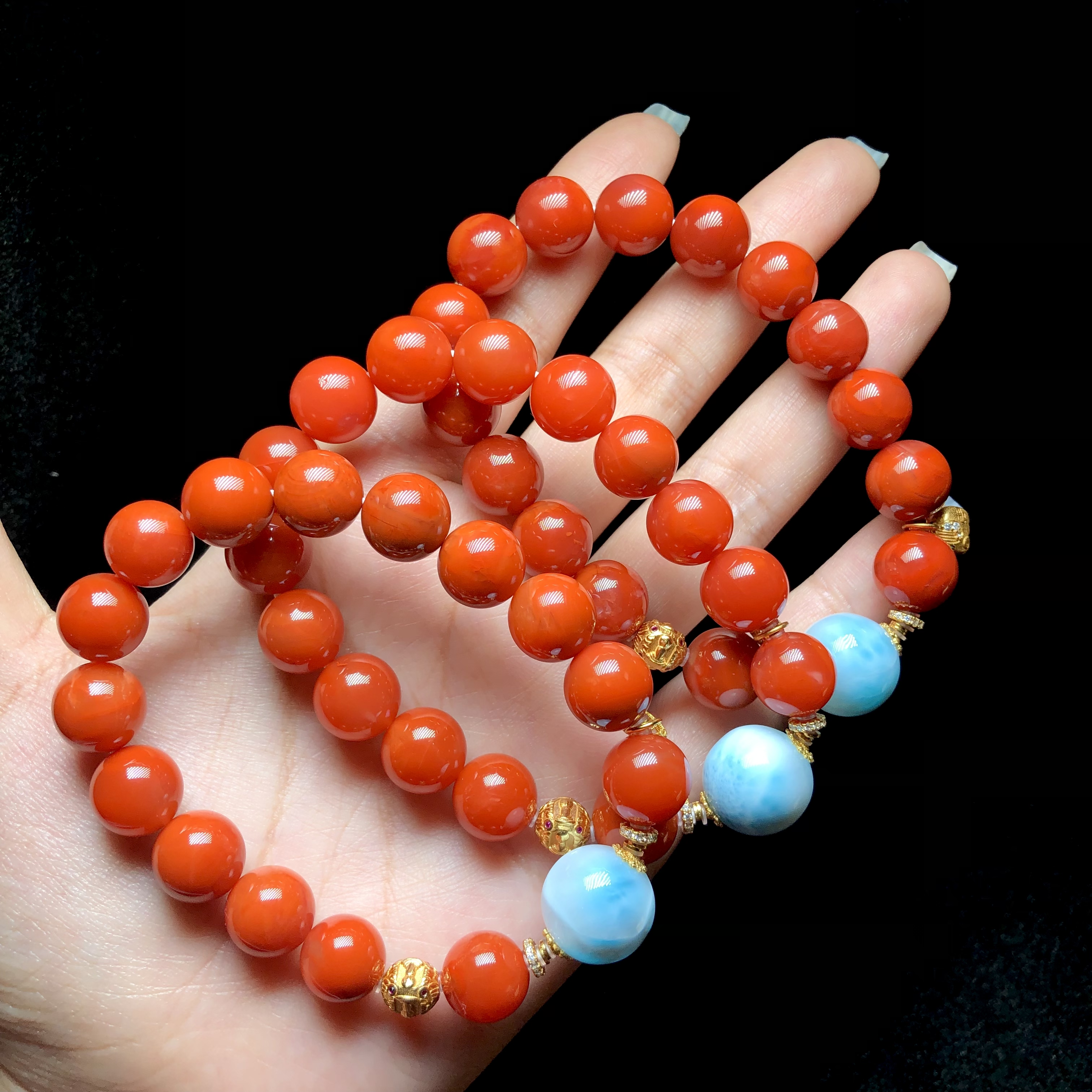 【云上叙】南红DIY手串-多样性发其一-11mm-V44873-M（甄选）