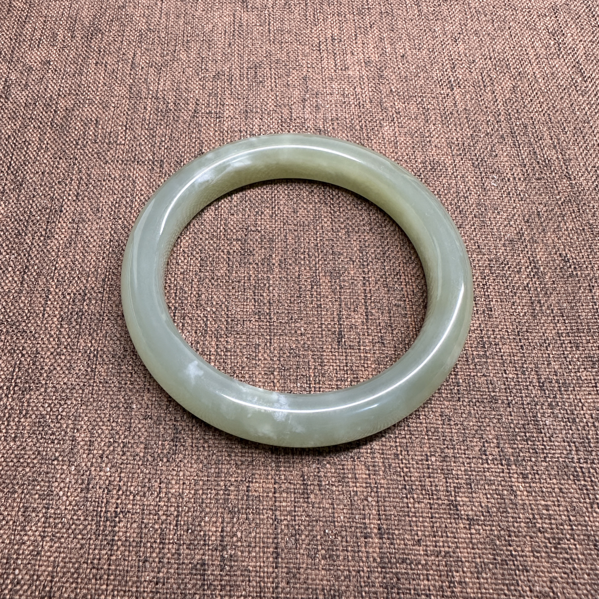 和田玉老坑青海料高冰透感晴水色柳絮白棉泥鳅背正圈女士镯子手镯