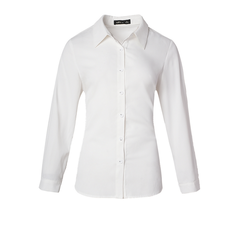 爱朴大码女装秋季新款百搭气质优雅显瘦加宽加大纯色衬衫32459