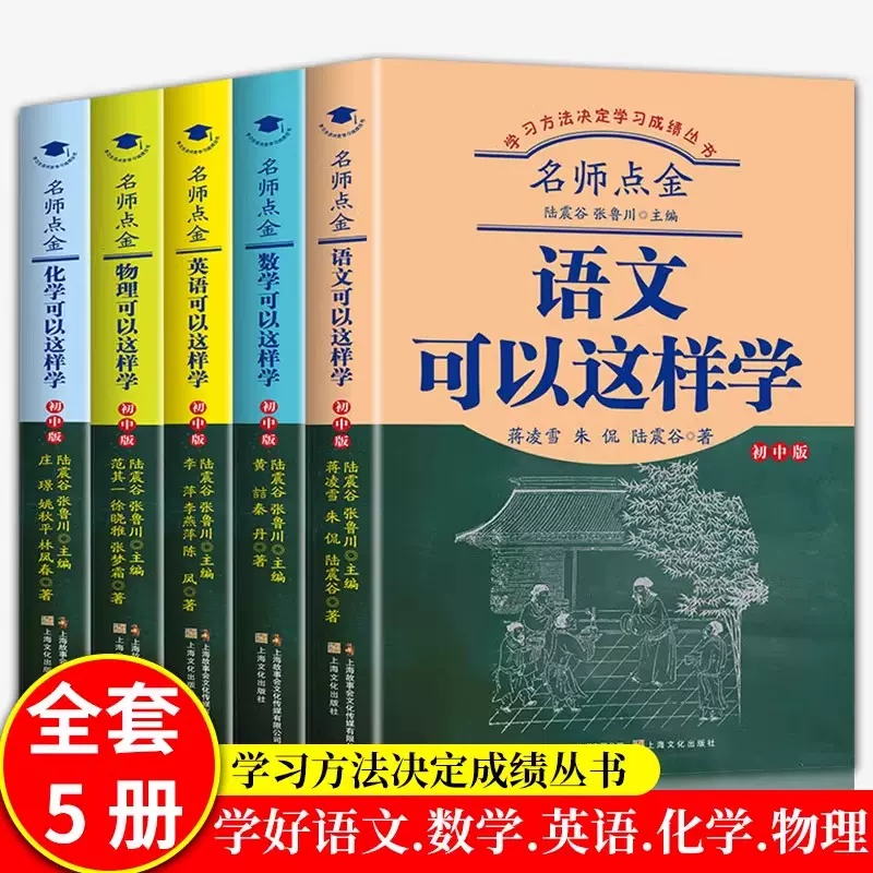 名师点金初中版（套装5册）化学+数学+英语+物理+语文可以这样学