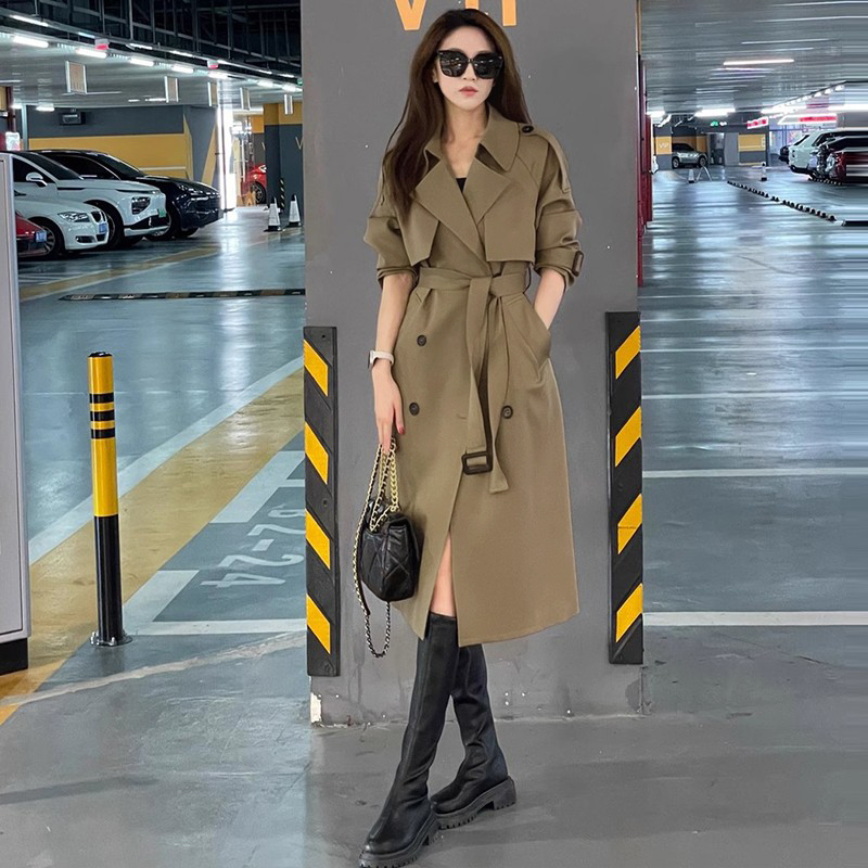 2025新款女款大衣春秋季英伦风女士风衣小个子欧货爆款中长款外套