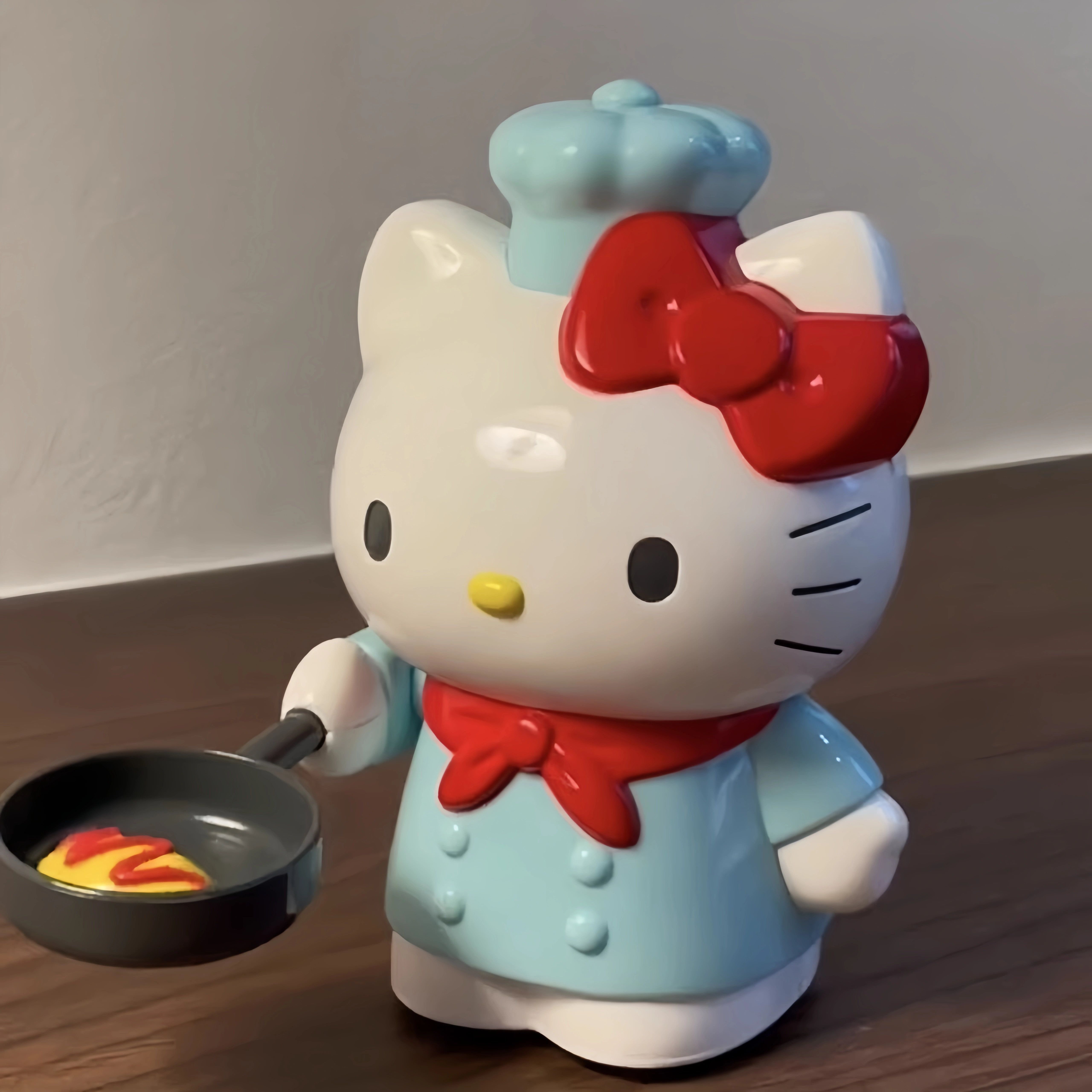 正版hellokitty小厨师颠锅颠勺煎饼玩具厨房玩具kt猫摆件煎饼机