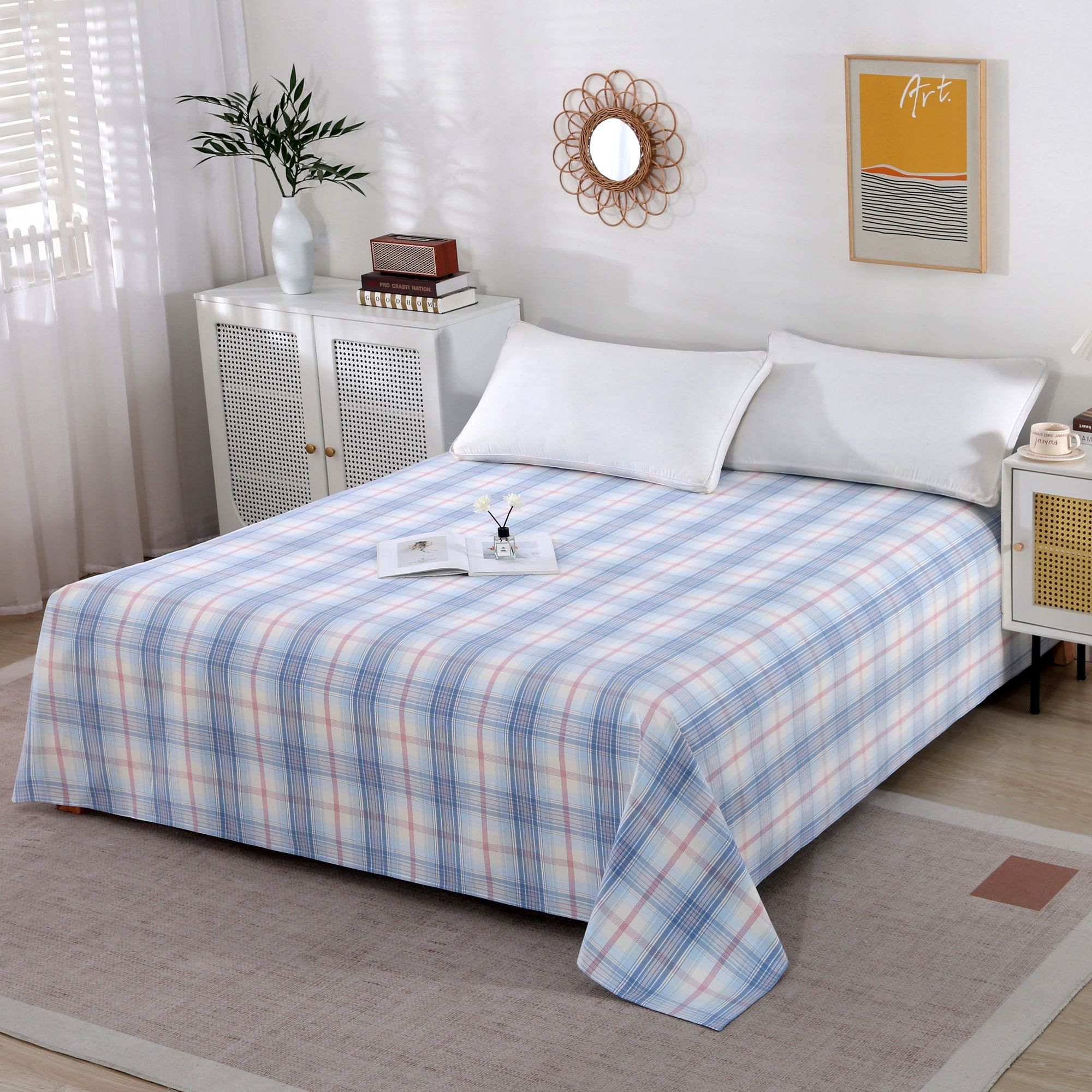 100%纯母婴A类老粗布格子