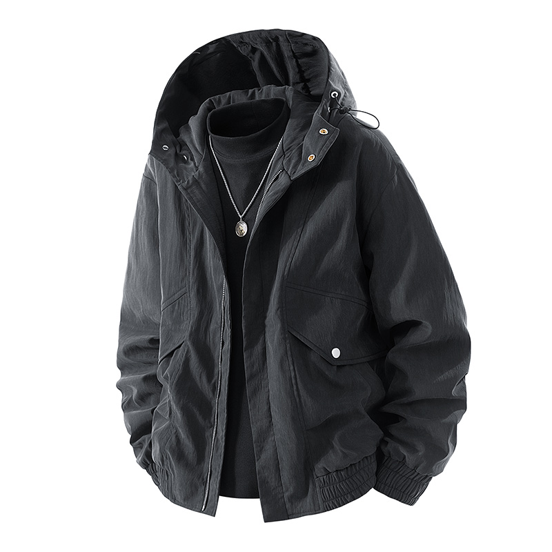 【秋季新款】大码春秋季新款韩版保暖夹克连帽男士耐磨休闲宽松加大