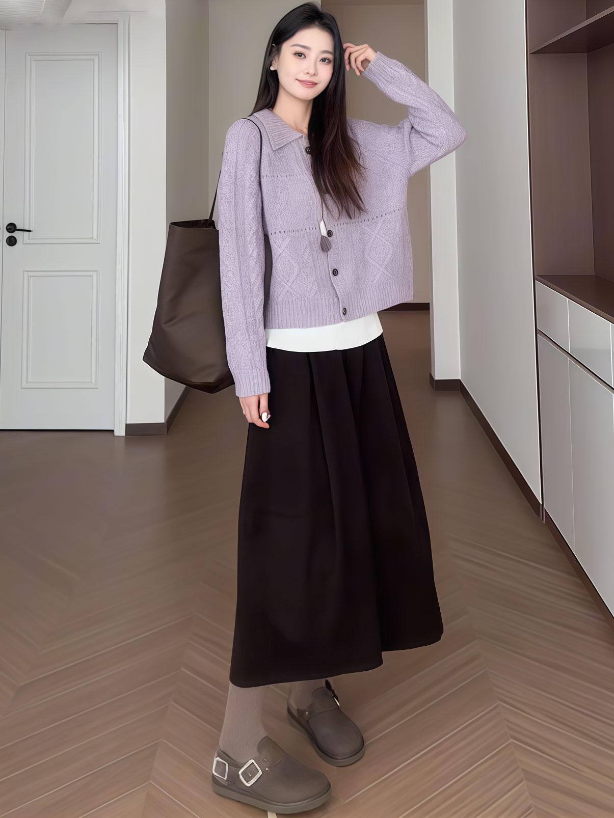 秋冬新款韩版复古休闲裤女宽松显瘦阔腿时尚气质百搭高腰八分裤子