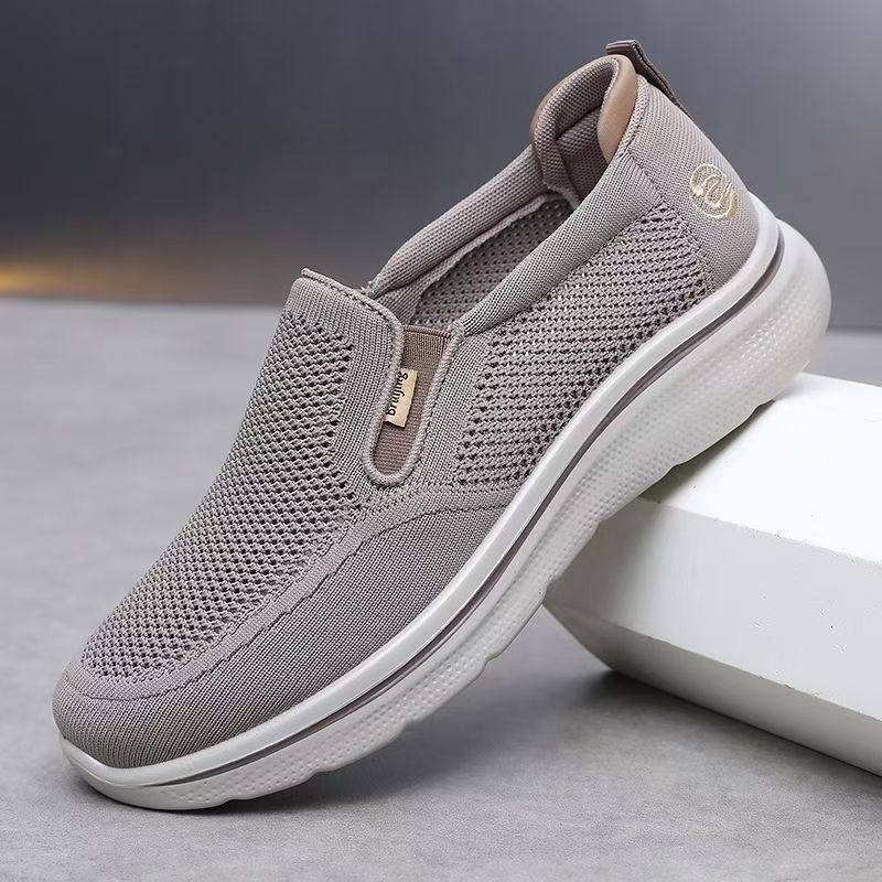 老北京布男网鞋夏季透气镂空网面休闲鞋中老年防滑软底爸爸鞋