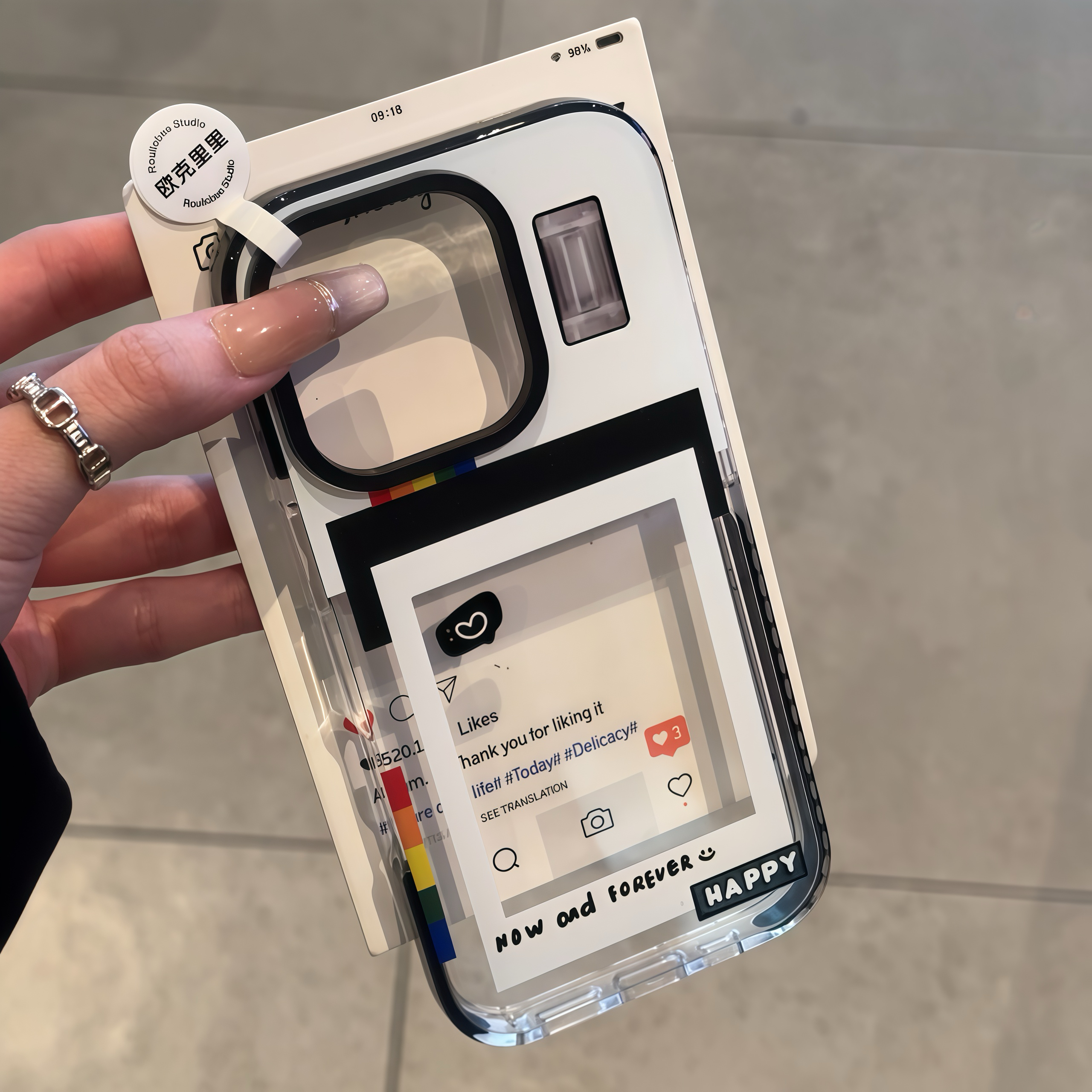 欧克里里简约风相框适用苹果16promax手机壳15/14三合一13/12/11