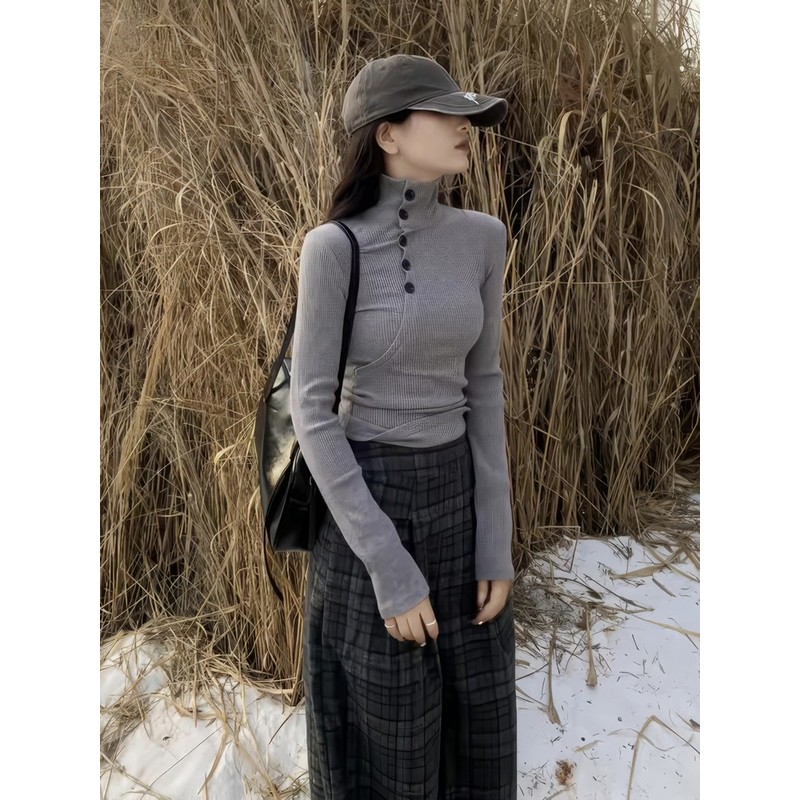 【现货+爆款】修身长袖T恤女秋季大码微胖mm巨好看打底衫气质上衣