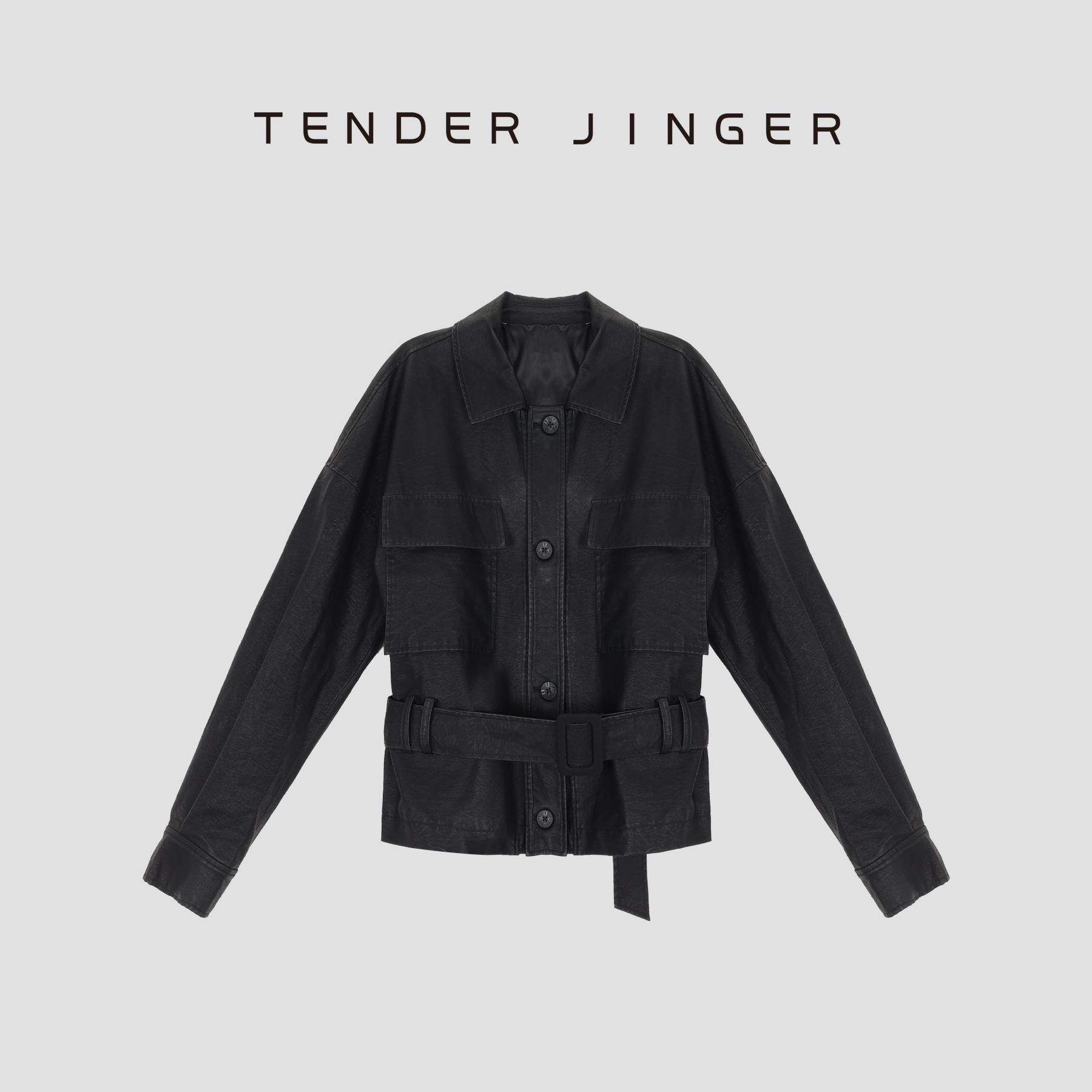 Tender Jinger【黑标】｜线下专供 复古风系带夹克外套T53WM30747