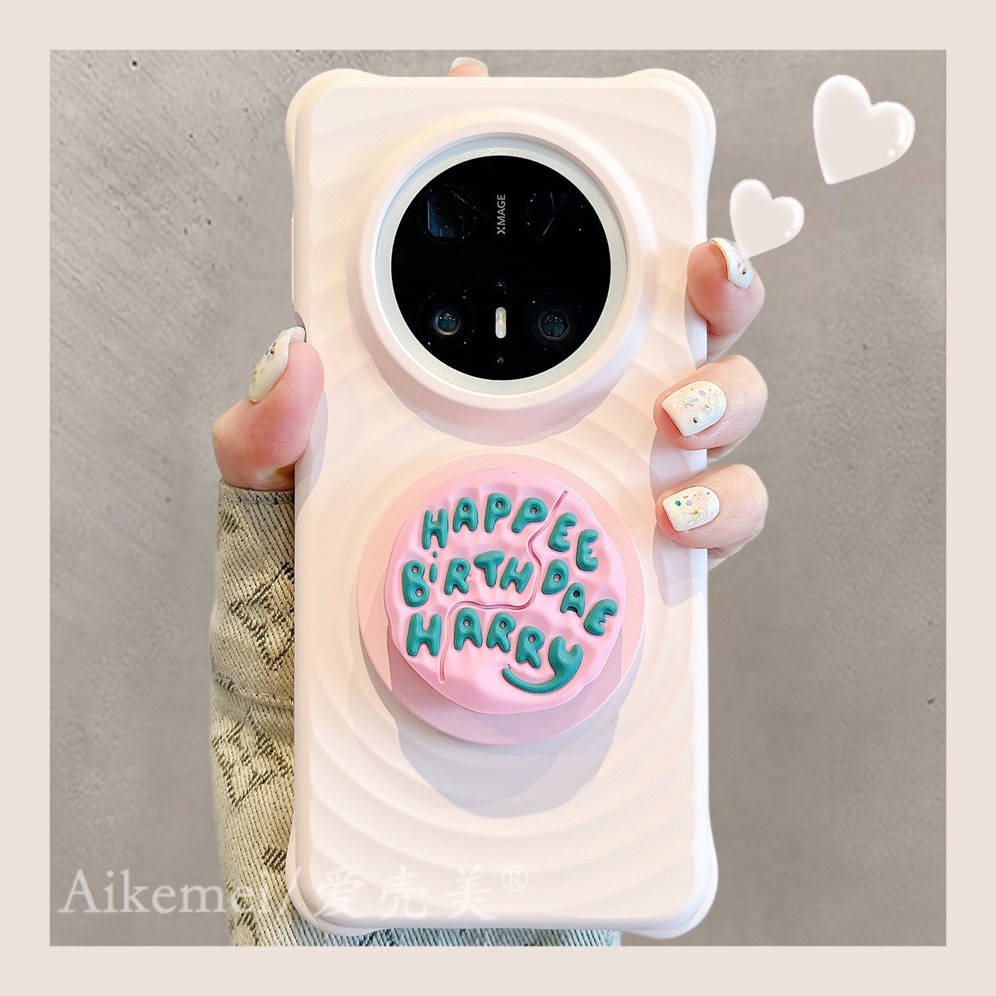 适用华为mate70pro+手机壳液态硅胶mate60pro+波漾纹英文磁吸支架