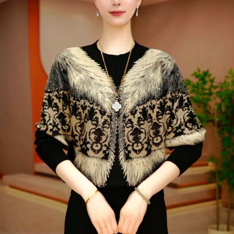 秋季新款保暖圆领印花假两件T恤2025显瘦洋气宽松百搭女士打底衫