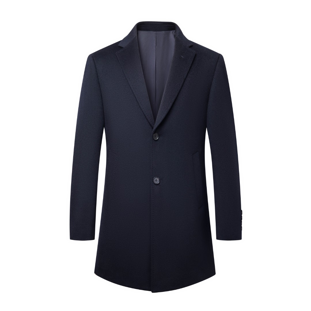 【100%山羊绒西装领】男士夹克风衣冬季中长休闲翻领保暖时尚大衣