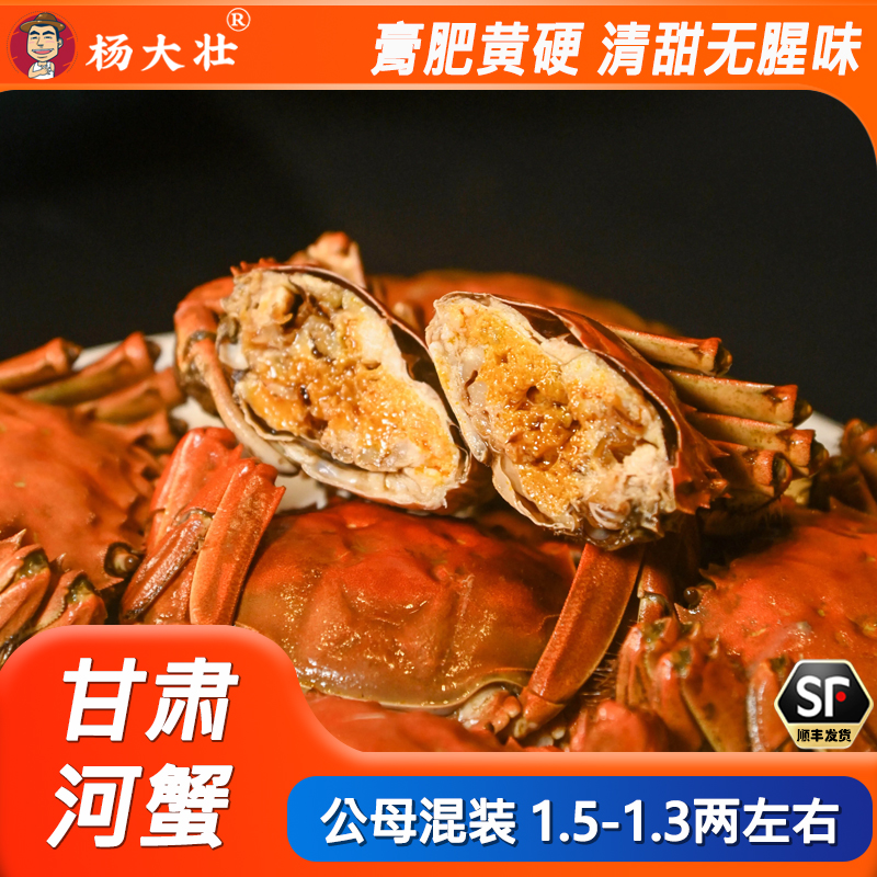 甘肃螃蟹1.5-1.3两左右现货甜螃蟹公母2斤/3斤河蟹顺丰发货清甜