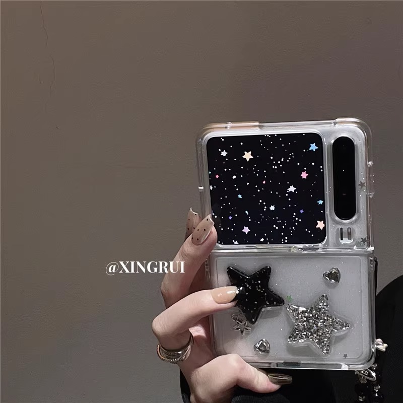滴胶爱心闪粉星星适用华为PuraX手机壳pocket2折叠屏P50/novaFlip