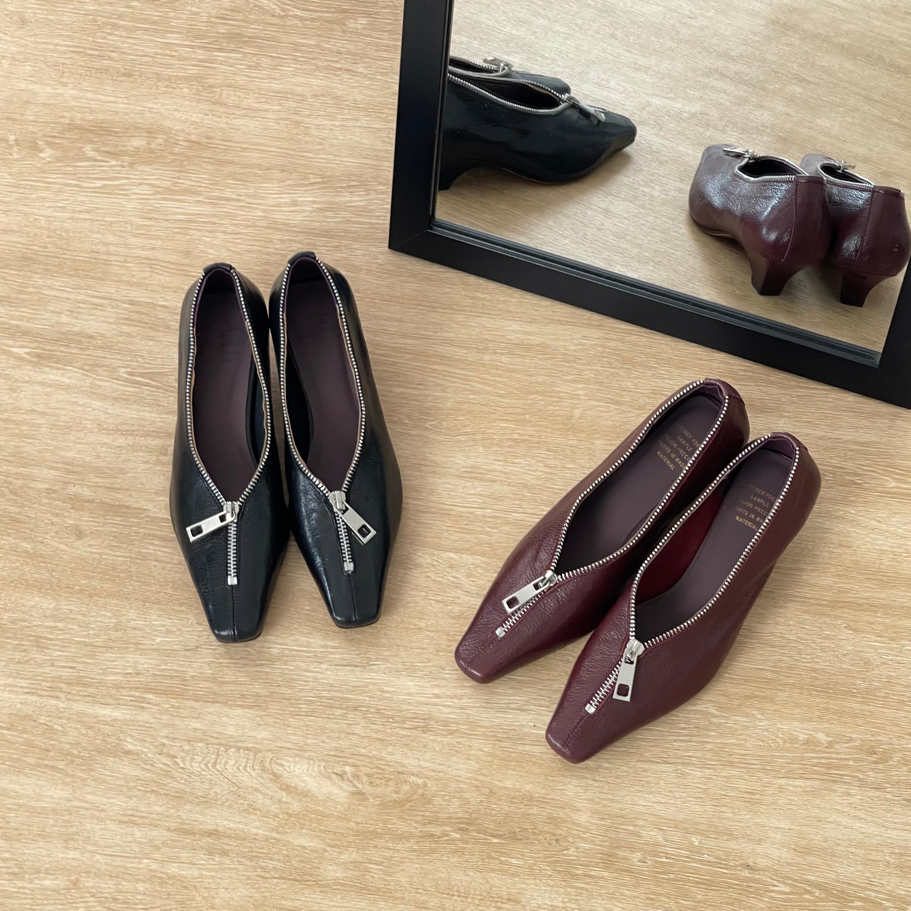 HUSSLOVE 头层羊皮·跟高2CM/4.5CM·时尚高跟低跟欧若智性风单鞋女