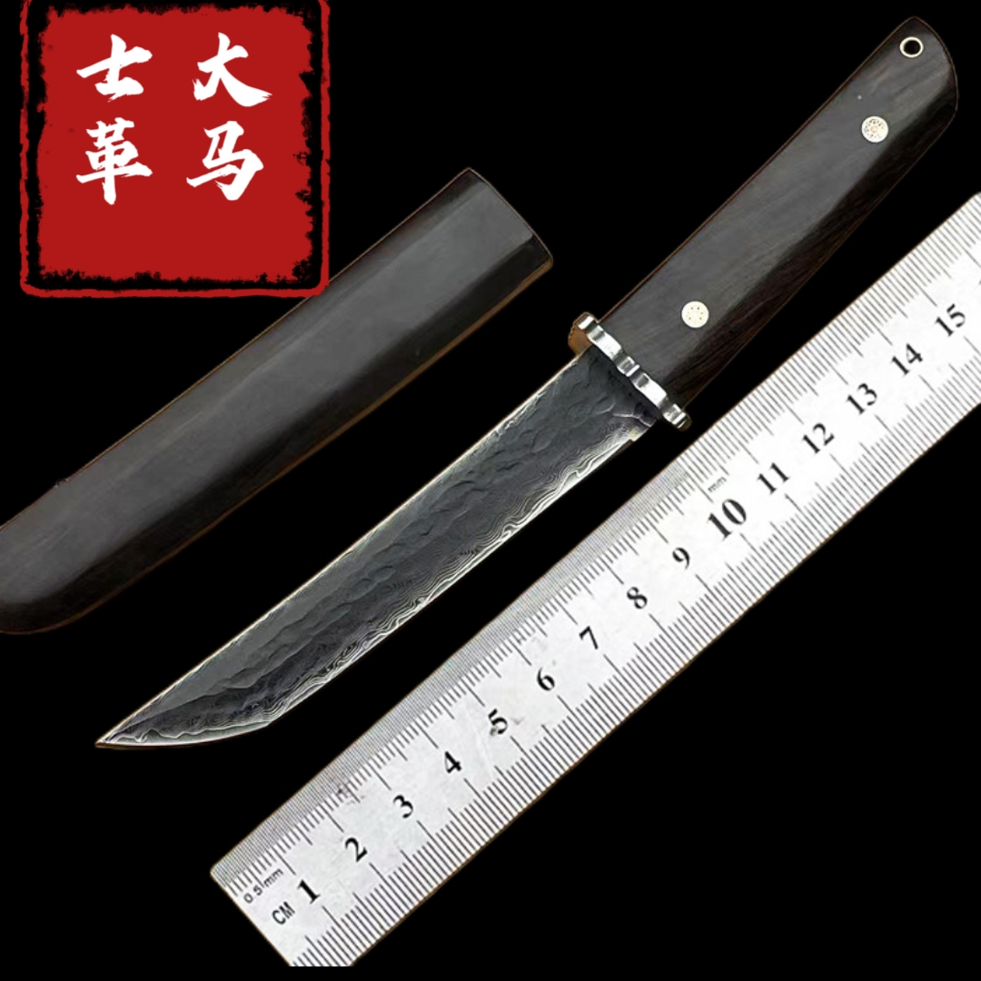 大马士革钢水果刀高档精品小刀家用户外便携不锈钢小刀锋利高硬度