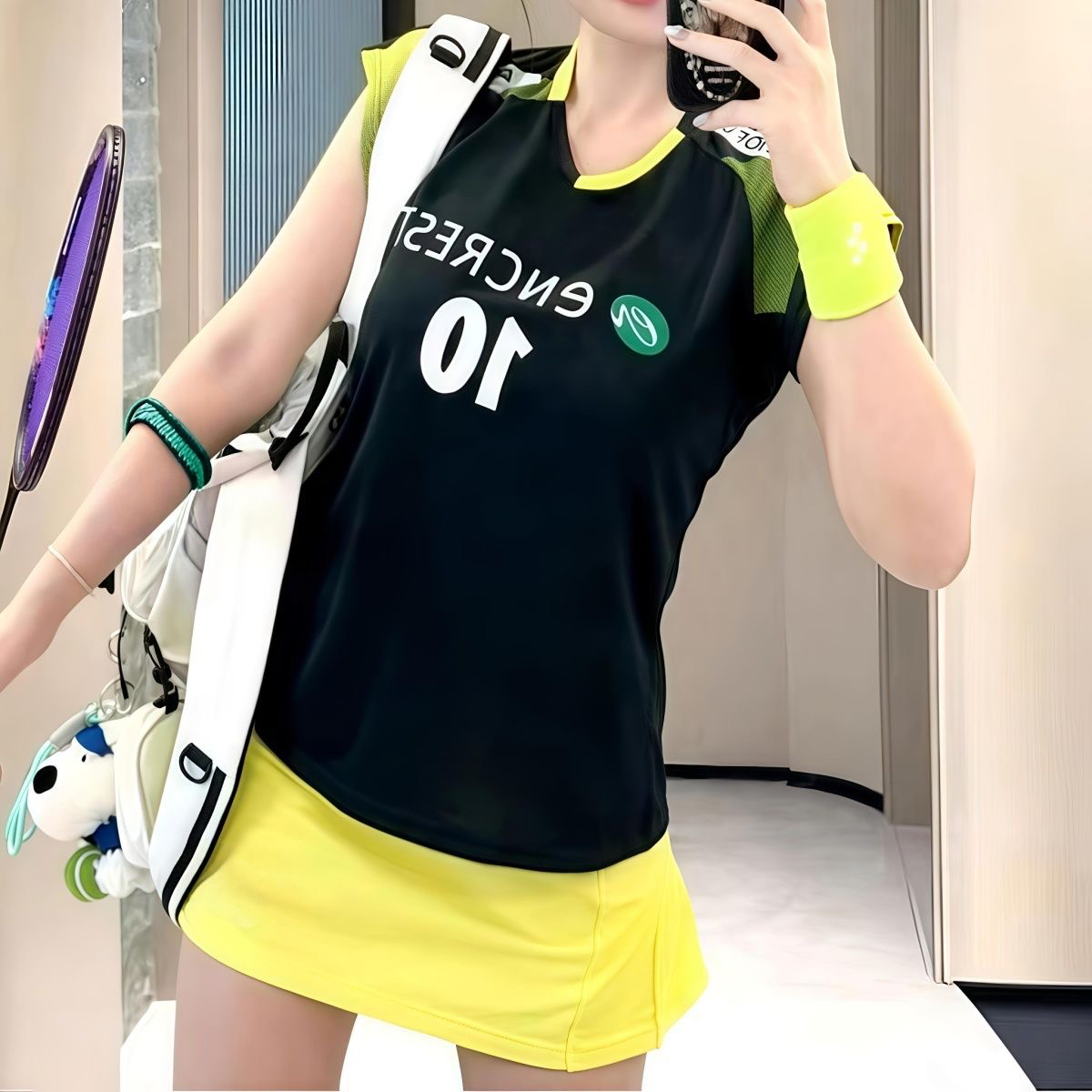 2025新款羽毛球服女飞袖田口真彩同款吸汗速干透气印字JP版大赛服